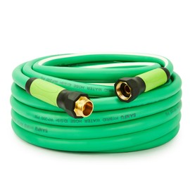 SANFU Upgraded Hybrid Garden Hose 5/8-Inch X 50 FT, Burst 800PSI, Heavy Duty, Water Hose, Non-Kinking With 360° Swivel Grip Handle, 3/4" GHT Solid Brass Fittings, Green+White