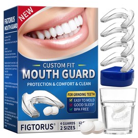Mouth Guard for Grinding Teeth at Night, Teeth Grinding Mouth Guard for Sleep, Night Guards for Teeth Grinding with 12 Cleaning Tablets.
