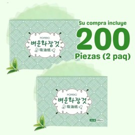 Papel Te Verde Absorbente De Grasa Facial Elimina Brillo F
