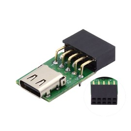chenyang USB 2.0 Front Panel Header 9 Pin / 10 Pin to USB C Female Mainboard Header Extension Adapter