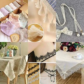 Yulakes Y06010 Cotton Lace Ribbon Vintage Crochet Ribbon Lace Border Crochet Lace Ribbon for Sewing Crafts Wedding Decoration Scrapbooking Gift Box 5 Yard 6.5 cm (White)