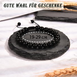 wynn's Gifts for Men, Pearl Bracelet Men with Obsidian Stone, Gifts for Him Men Son Dad for Valentine's Day Birthday Gift Father's Day Gift, Obsidian