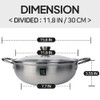 KOTO 304 Stainless Steel Divided Hot Pot – 11”, 4.5L