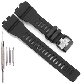 Resin Strap Compatible with G-Shock GBA800UC-2A Blue Watch Band GBD-800 GBD800UC Replacement Bracelet (Black)