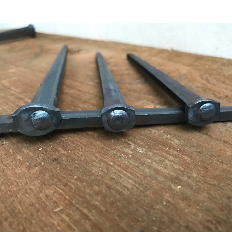 6"- Steel Square Common Rose Head STANDARD-60d - Large Spike