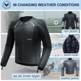 DUHAN Motorcycle Shirt Mesh Motorcycle Jacket Men with CE Level 2 Armor motorcycle protective gear for All Seasons (US, Alpha, Small, Regular, Regular, Black)