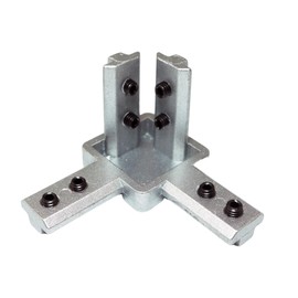PZRT 4PCS 4040 Aluminum Profile 3D Connector T-Slot Triple Angle Connector Bracket Corner Bracket Connector Kit for Building CNC Routers 3D Printers CNC Laser Cutting Machine Silver