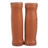 DEWIN Leather Handlebar Grips, Brown Leather Handlebar Cover,Three Colors Retro