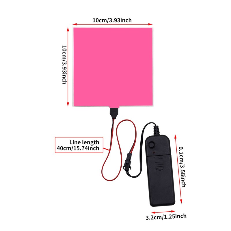 jose2015 Electroluminescent Panel 10x10CM,Cuttable DIY Electroluminescent El Panel Light,3 Modes