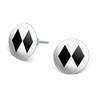 Double Black Diamond Skiing Experts Only Novelty Silver Plated Stud
