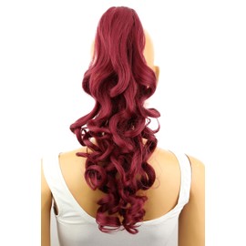 PRETTYSHOP 16" OR 20" Hair Piece Clip On Pony Tail Extension 2 IN 1 Curled Wavy Heat-Resisting Red # 118 H18-2