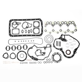 INFINAUTO Cylinder Head Gasket Kit Engine Valve Gasket Set No.ME997273 for Mitsubishi 4D32 Rubber, Metal Black