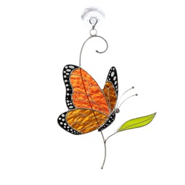 Monarch Butterfly Pair Handmade Stained Glass Suncatcher Stained Glass Window Hangings Unique Indoor Ornament & Outdoor Decor (monarch)