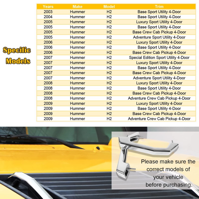 johntruck 12498996 Silver Smooth Chrome Billet Hood Handles for All