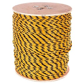Paracord Planet Three Strand Twisted Polypropylene Rope – Indoor and Outdoor Uses (1/4 Inch X 100 Feet, Yellow/Black)