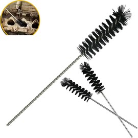 YehVeh 3 Pack Carbon Dirt Cleaning Brush Carburetor Cleaner Car Engine Air Inlet Tool Kit Long Nylon Brushes Drill Attachment for Auto Carbon Deposit Combustion Chamber Cylinder