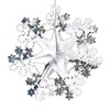 Davies Silver/White Christmas 2 Tone Foil Ceiling Decorations - 40cm