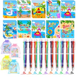 Zenoble 36 Set End of Year Student Gifts from Teacher, End of the Year Gifts for Students Bulk for Kids Summer Pens 6-in-1 Multicolor Pens with Cards for School Graduation Supply Summer Party Favor