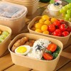 30 Bowls Kraft Contenedores Biodegradables 25 Oz Con Tapa