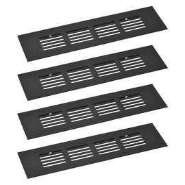 sourcing map 4pcs Rectangle Ventilation Grille Aluminum Alloy Mesh Air Vent Cover Louvered Ventilation Cover for Cabinet Wardrobe Shoe Cabinet Closet, 200x50mm/7.87"x1.97"