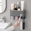 Bathroom Toothbrush Holder —Wall-Mounted Toothbrush Organizer (with Automatic Toothpaste Dispenser),