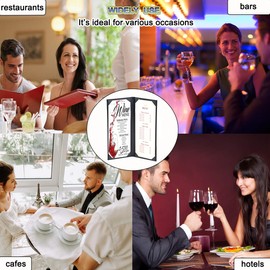 Leather Menu Holder Water Proof Dinner Menu Cover Holder for Restaurant,Hotel,Bar,Cocktails Menu Covers 4.25 x 11 inches,2 Views,3 Packs