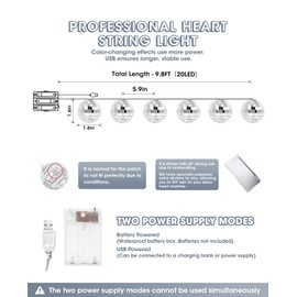 AceList Change Color Disco Ball String Light 20 LED 9.8Ft Disco Ball Decor - Battery Powered & USB Plug, Disco Ball Light for Party Decorations Mamma Mia Birthday Retro Bachelorette Christmas