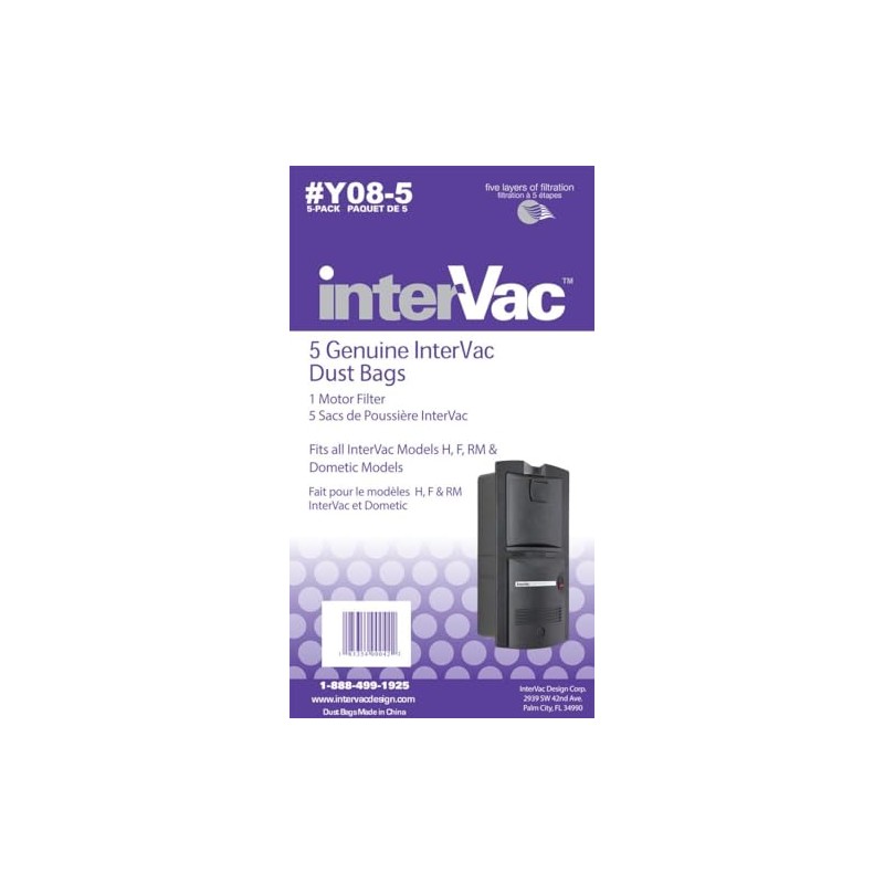 Intervac Vac Y08-5 Dust Bags For H F And Rm