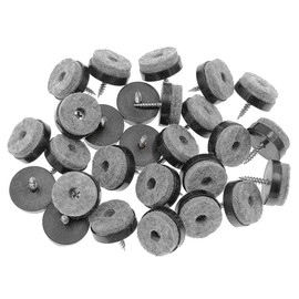 ALIMITOPIA 40pcs Screw-on Furniture Felt Pad Chair Glide Slider Hardwood Floor Protector for Wooden Leg Feet of Chair Table Furniture(Φ28mm or 1.1";Black)