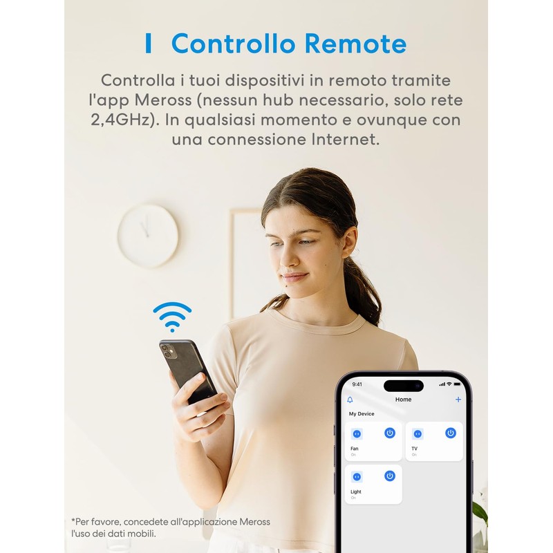 Meross Italian WiFi Smart Power Socket with Energy Monitor, Smart