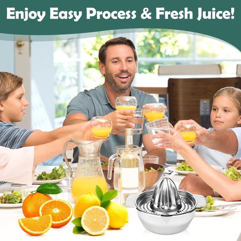 QGGTQG Lemon Squeezer Citrus Juicer Stainless Steel with Container 300