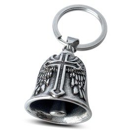 Guardian bell motorcycle，biker keychain biker bells guardian angel for men，motorcycle cross bell，motorcycle wing bell,motorcycle bells for bikers,the bikers lucky charm,bike bells for adults for him