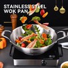 LOLYKITCH 14.5 Inch Tri-Ply Stainless Steel Chef's Wok Pan,Deep Stir-Fry