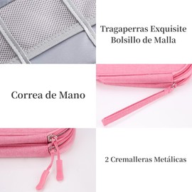 Organizador de Cables, Estuche Organizador Portatil de Viaje, Bolsa Accesorios Electrónicos Impermeable para Cables, Cargador, Teléfono, USB, Tarjeta SD(Rosa)