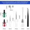 7 Piece Sewing Machine Cleaning Kit Include Tweezers Double Ended
