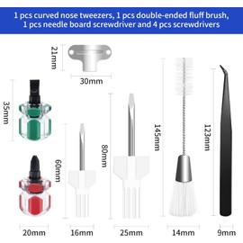 7 Piece Sewing Machine Cleaning Kit Include Tweezers Double Ended Fluff Brush Needle Board Screwdriver and 4 Short Screwdrivers, Sewing Machine Repair Tool