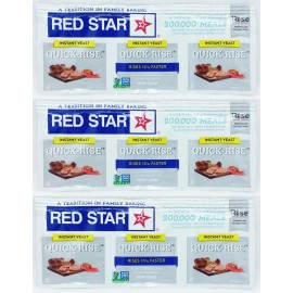Red Star 3 STRIPS Red Star QUICK-RISE Instant Yeast Bread Machine RISE FAST (3 packets)