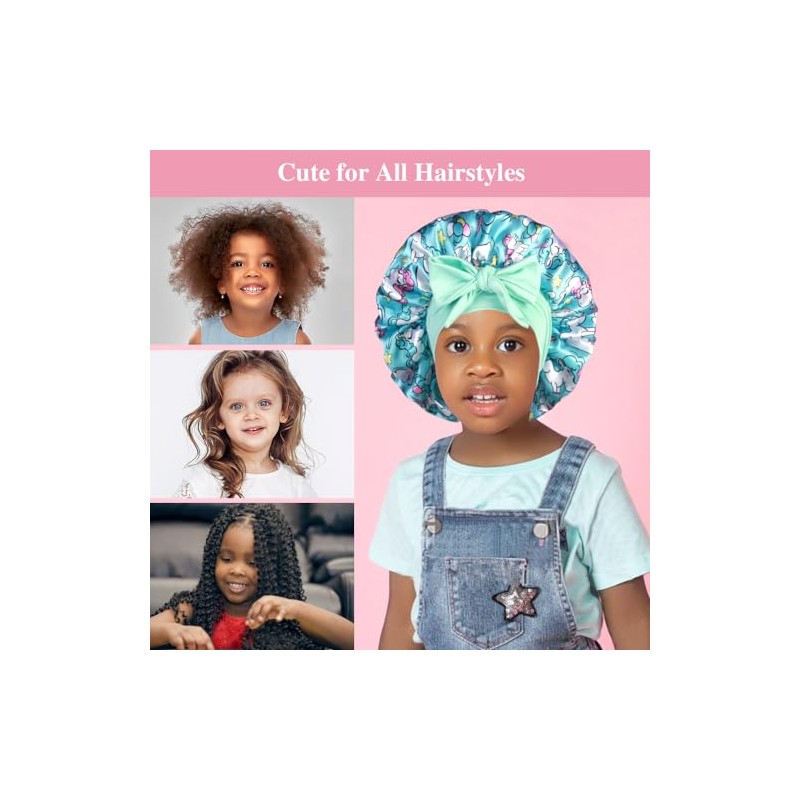 Heniho Gorros Satén Coleteros Niños Bonitos Pelo Niñas Cabello Rizado