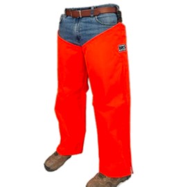 DAN'S Hunting Gear, LLC: Professional Grade Protection, Brush Buster Hi-Vis, Briar proof Work Chaps, (Orange) Made in U.S.A. (Large-28 Thigh/30 Inseam)