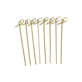 100Pcs 15cm 6 Inch Wood Cocktail Picks Knot Skewers Twisted Ends Knotted Skewers for Appetizers, Charcuterie Accessories