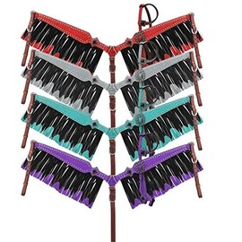 Showman Glitter Overlay Single Ear Leather Headstall & Breast Collar Set w/Crystal Rhinestone Studded Hardware & Glitter Fringe! New (Purple)