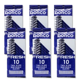60 Ct Dorco Fresh Twin Blade Disposable Razors - 60 Razors Total (Value Pack)