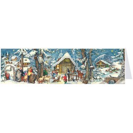 Postcard Advent Calendar Card "Christmas with the Animals"