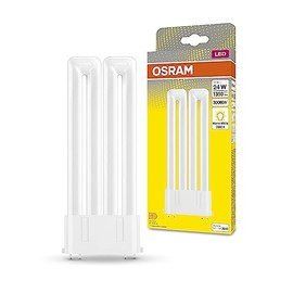 Osram Dulux LED F24 EM, 2G10, 12 W, 1350 lm, 3000 K, warm white light colour, LED replacement for conventional compact fluorescent lamps with 4-pin 2G10 plug-in base, extremely long service life, no warm-up time
