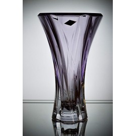 Czech Bohemian Crystal Glass Vase 12''-H Amethyst-Purple ''Oklahoma'' Vintage European Design Elegant Centerpiece Flower Vase Home Decor Birthday Wedding Housewarming Anniversary