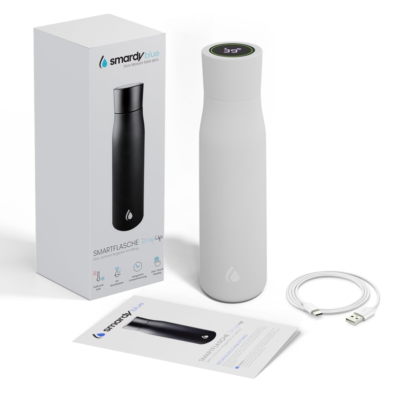 SMARDY Blue DropUp Smart Bottle 500 ml White - Self-Cleaning