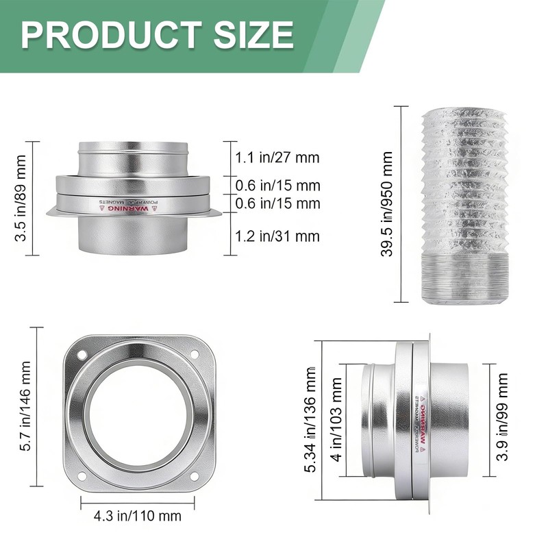 Hahoray Magnetic Dryer Vent Connector Kit Airtight Seal Magnetic Dryer