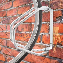 Relaxdays Fahrradständer zur Wandmontage, Wandhalterung für 1 Fahrrad, Verzinkt, Verstellbar, HBT: 32,5 x 9 x 28,5 cm, silber