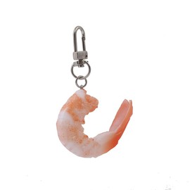 HSYHERE Boys Girls Funny Creative Novelty Stylish Mini Simulated Food Orange Shrimp Chicken Nugget Keychain Key Ring, Valentine Lover Christmas New Year Gift Bag Pendant -Shrimp