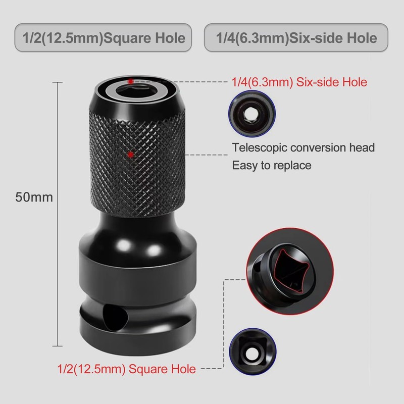 Pack of 2 Impact Wrench Bit Adapter, Bit Holder Socket